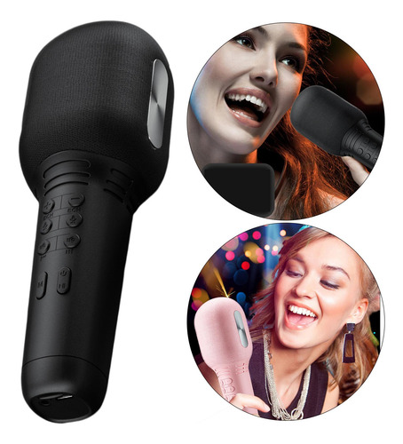Micrófono Inalámbrico Bluetooth De Mano Karaoke Mic, Negro