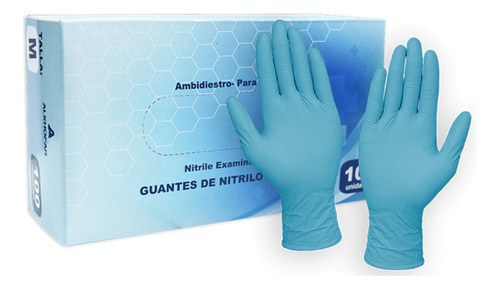 Guantes De Nitrilo Color Azul