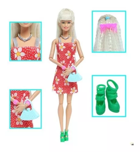 Roupa Boneca Barbie Kit 52 Acessórios Sapatos Óculos Vestido