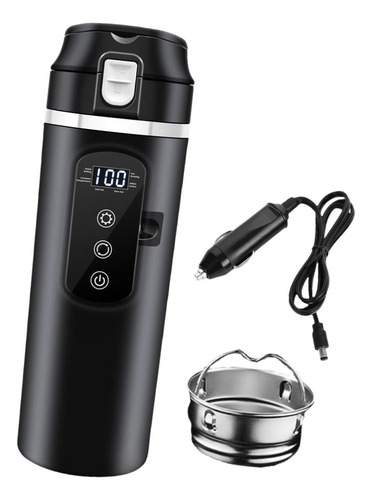 Hervidor De Agua Para Coche De 12v/24v, Taza Aislada, Negro