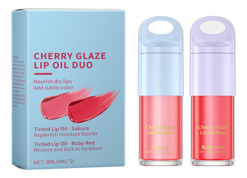 Kit De Brillo Labial Tintado Para Niños Rubys Red Y Sakuras