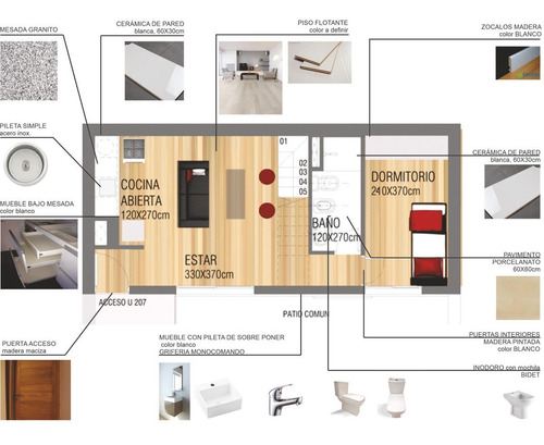 Imagen 4 de 10 de Cup Bacigalupi (202) - Venta Apartamento 1 Dormitorio En Aguada - Vivienda Promovida - Estrena Noviembre 2023