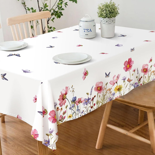 Mantel Rectangular Floral Lavable 152 X 213 Cm