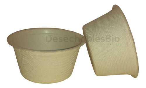 Imagen 3 de 8 de 50 Vasos Souffle Con Tapa 2 Oz Biodegradable Bagazo De Trigo
