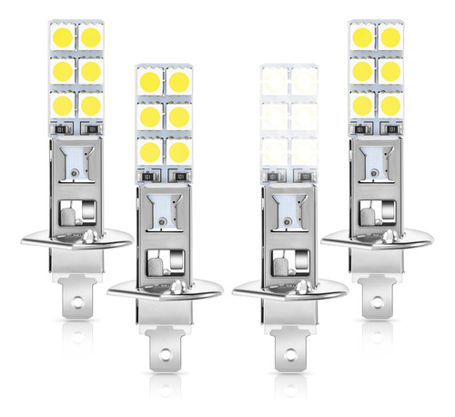 Yib Kit De 4 Bombillas Led H1, 6000 K, Superblancas, 80 W,