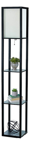 Simple Designs Lf1014-blk Etagere - Lámpara De Pie De Lino C