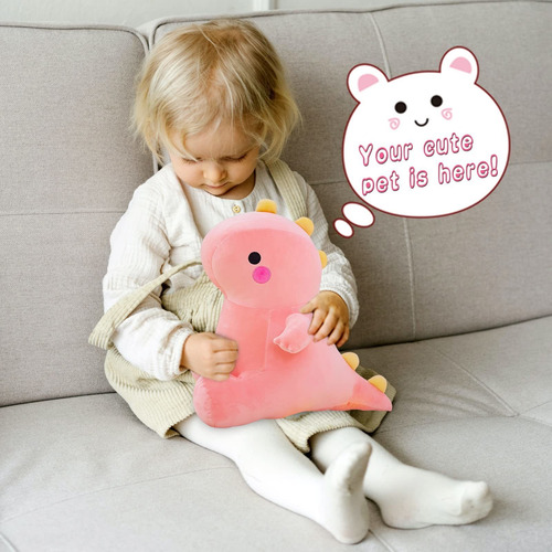 Dinosaurio De Peluche De Felpa Suave Color Rosa Para Niños