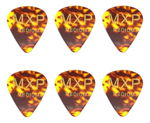 Kit 6 Palheta Guitarra Violao Média Tortoise Mxp Medium 0.71 GP071M-T