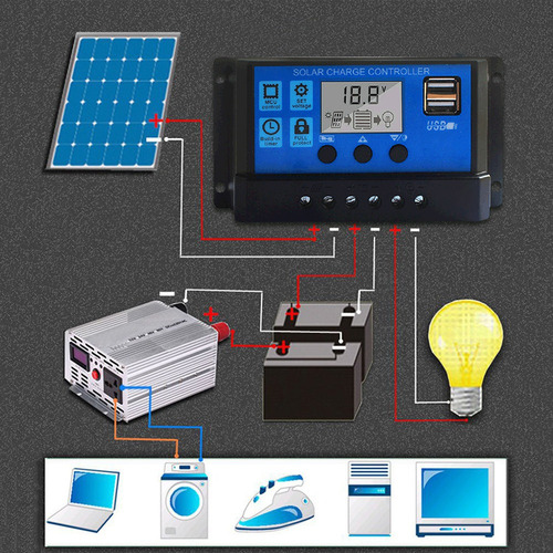 . Controlador De Carga Solar 60a,12/24v Automático, Pwm