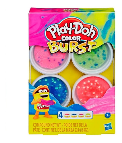 Play Doh Kit Juego Masas Color Burst X 4 Potes Art E6966 