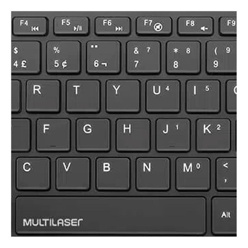Imagem 3 de 3 de Teclado Multilaser TC154 QWERTY português Brasil cor preto
