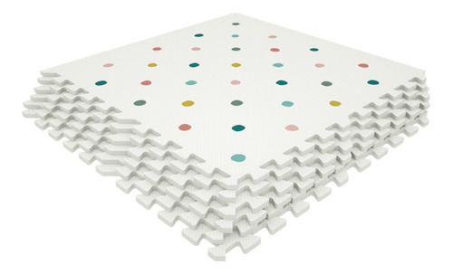Nuzu - Tapete Armable De Foam Blanco De Puntos De Colores