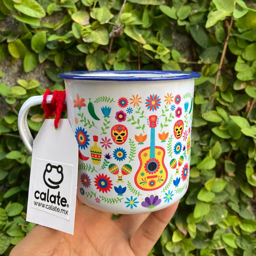 Imagen 3 de 7 de 40 Tazas Peltre Mayoreo Tenangos Diseño Mexicanos