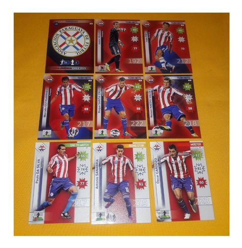 Copa America Chile 2015 Adrenalyn Panini Paraguay Set 