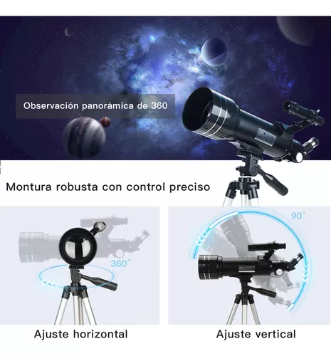 Telescopio Astronómico Profesional 70/400mm Monocular 200x