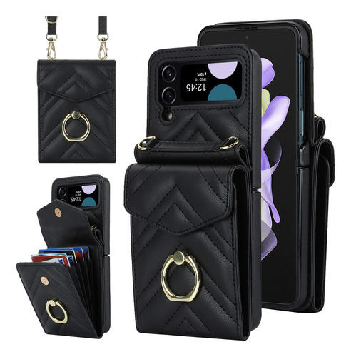 Funda De Piel Tipo Cartera Con Forma De Anillo For Samsung