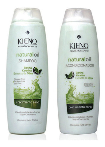 Shampoo + Acondicionador Kleno Natural Oil Sin Sulfato X 350