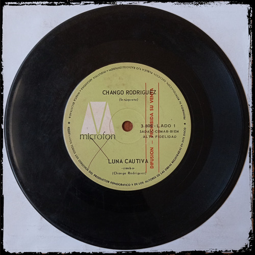 Chango Rodriguez - Luna Cautiva  - Microfon Vinilo Single