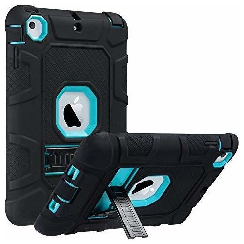 Funda Negro Con Azul Silicona Compatible Con iPad Mini 3