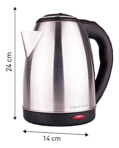 Hervidor Electrico, Taurus Caronte, Jarra Inoxidable, 2 L Color Plateado