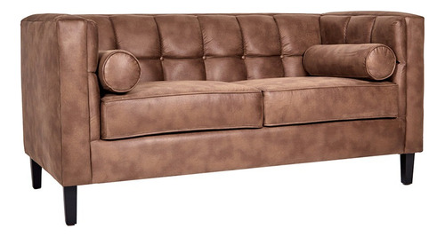 Love Seat Vintage Salas Modernas Minimalistas Sillones Color Marrón Diseño De La Tela Piel Sintética