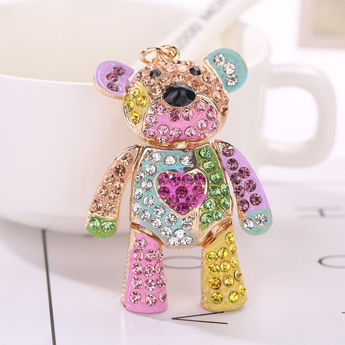 Llavero Con Diamantes De Imitación, Llavero, Forma De Oso, A