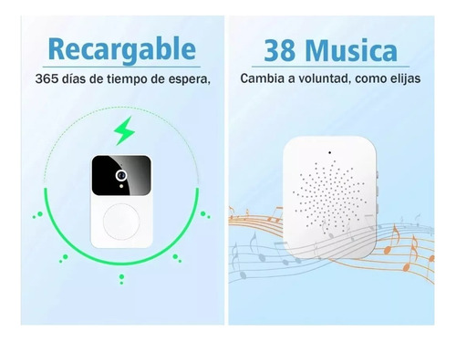 Timbre Cámara Wifi Seguridad Video Inalámbrico Smart
