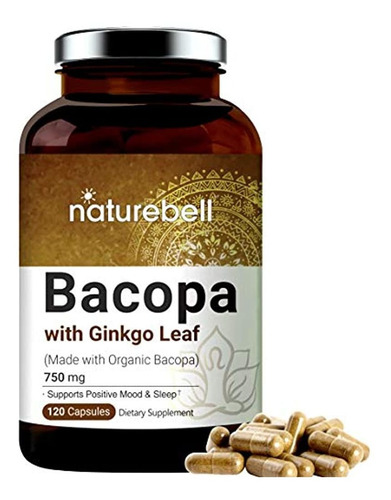 Naturebell Bacopa Cápsulas 750mg, 120 Recuentos, Nootrópicos