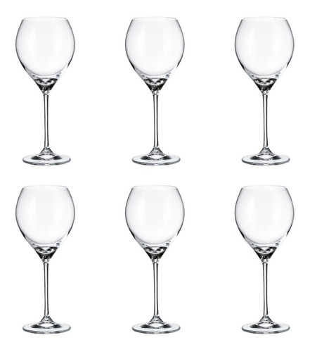 Imagen 3 de 4 de Copas De Vino Cristal Bohemia 470ml Carduelis Set X 6