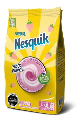 Saborizante Para Leche Nesquik Optistart Frutilla 380 Gr 