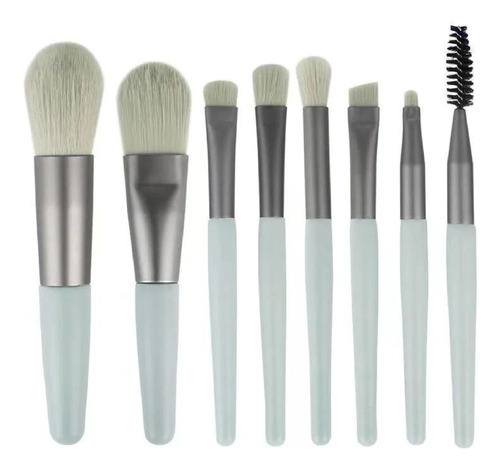 Set 8 Brochas Profesionales Maquillaje 3 Tonos 