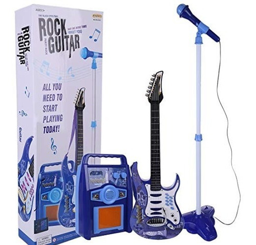 Guitarra Eléctrica Con Amplificador Micrófono Juguete Niños