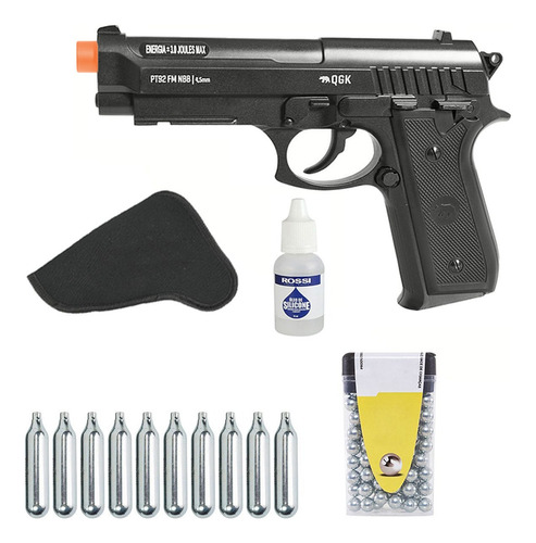 Pistola Airgun Co2 Pt92 Nbb 4.5mm - Qgk + Esferas + Coldre