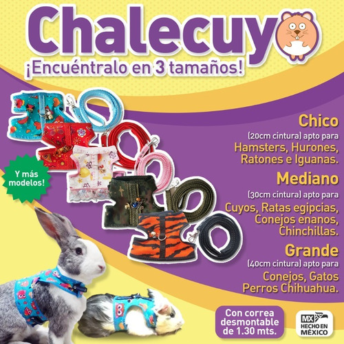 Paquete De 3 Chalecos Para Cuyo O Conejo. Moda Para Mascotas