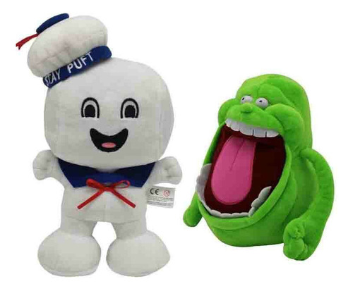 2pcs Ghostbusters Slimer Stay Puft Muñeca Peluche Juguete A