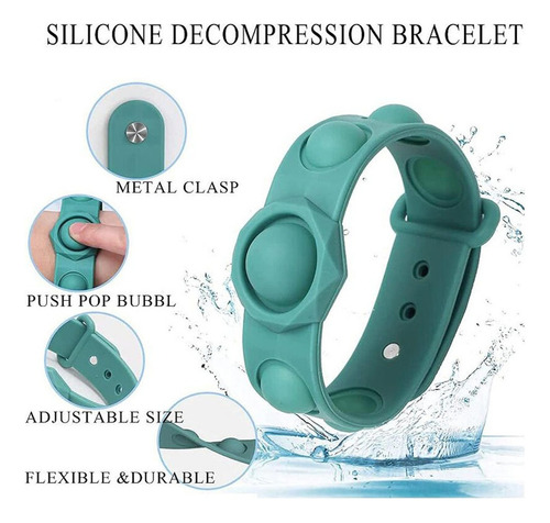 3 Pulseras De Silicona, Juguete Sensorial De Burbujas