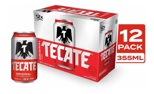 Cerveza Clara Tecate Original 12 Pack Lata 355ml