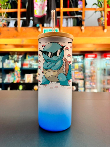 Vaso De Squirtle Con Lentes Pokemon