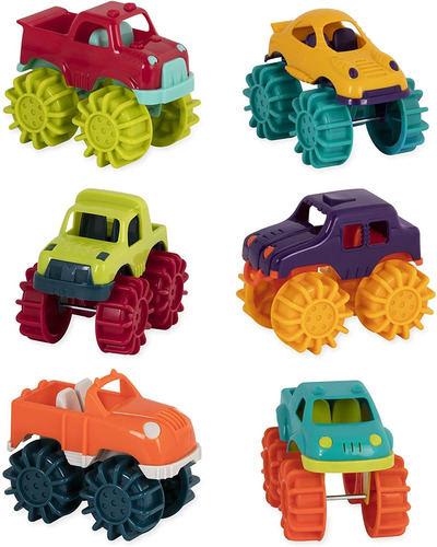 Battat Mini Monster Trucks - Juego De 6 Mini Camiones Para N