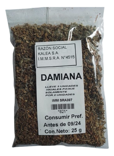 Damiana 25g Lleve 3 Pague Solo 2