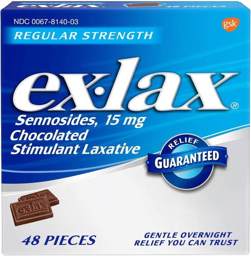 Ex-lax Fuerza Regular Chocolated Laxante Estimulante 48