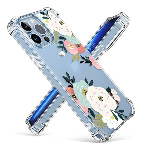 Funda Tpu Diseño Flores Compatible iPhone 13 Pro Max