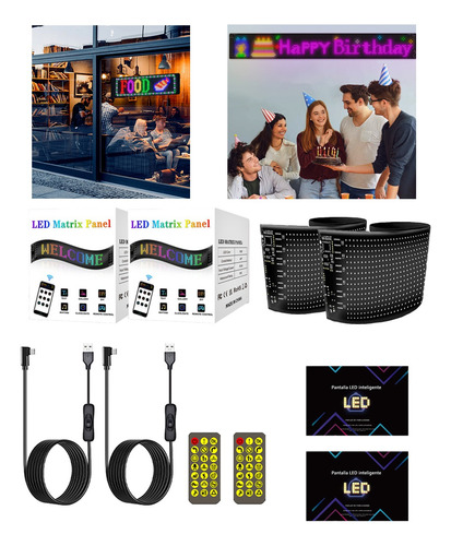 Programable Pantalla Flexible Led Devil Ojos 12x59.5cm 2pzas