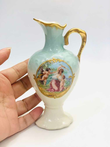 Ánfora Miniatura Angelitos Porcelana Limoges - Mikapao