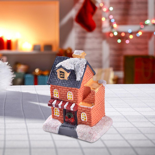 * Led Christmas Snow Village House Escena Ornamento Navidad