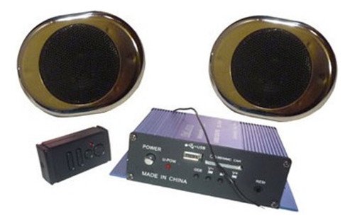 Kit Audio Moto Potencia Parlantes Usb Mp3 Control Sd Iael