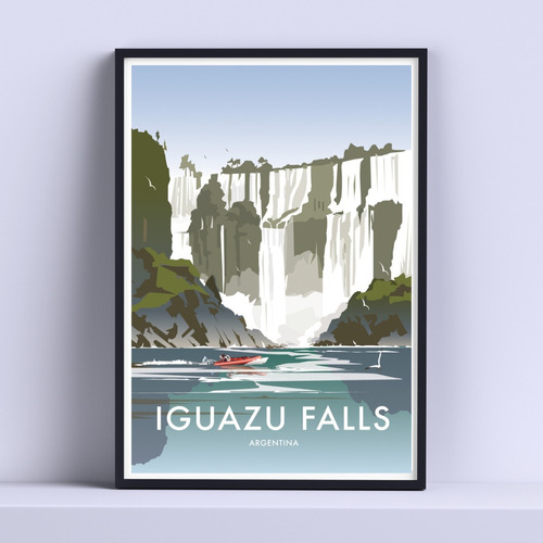 Cuadro Iguazu Falls Argentina Travel 30x40cm List P Colgar