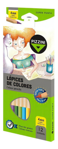 Lapices Pizzini Super Punta 4mm Triangulares X 12 Colores  