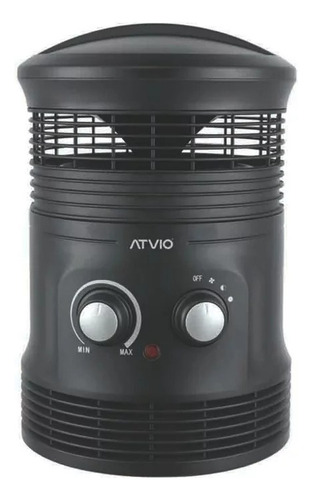 Calefactor Atvio Envolvente Cerámica Negro Alto 360° 1500w Negro