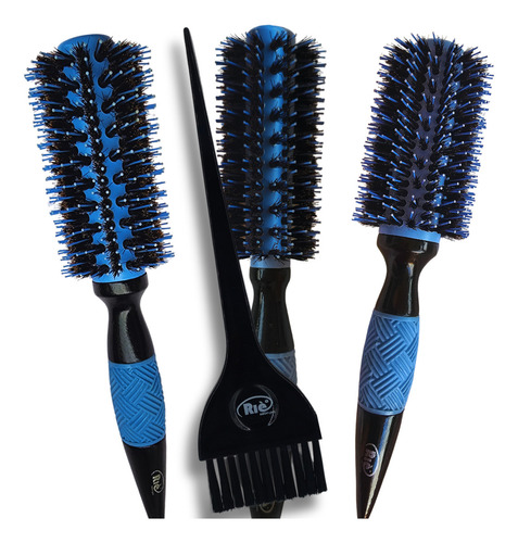 Kit 4-3 Esc Profissional Ceramica Javali Super+1 Pincel Rie Cor Azul